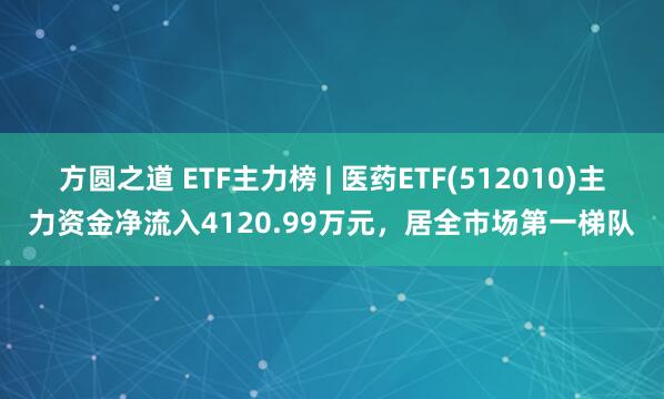 方圆之道 ETF主力榜 | 医药ETF(512010)主力资金净流入4120.99万元，居全市场第一梯队